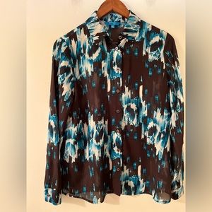 Derek Lam Sheer Long Sleeve Blouse Size S